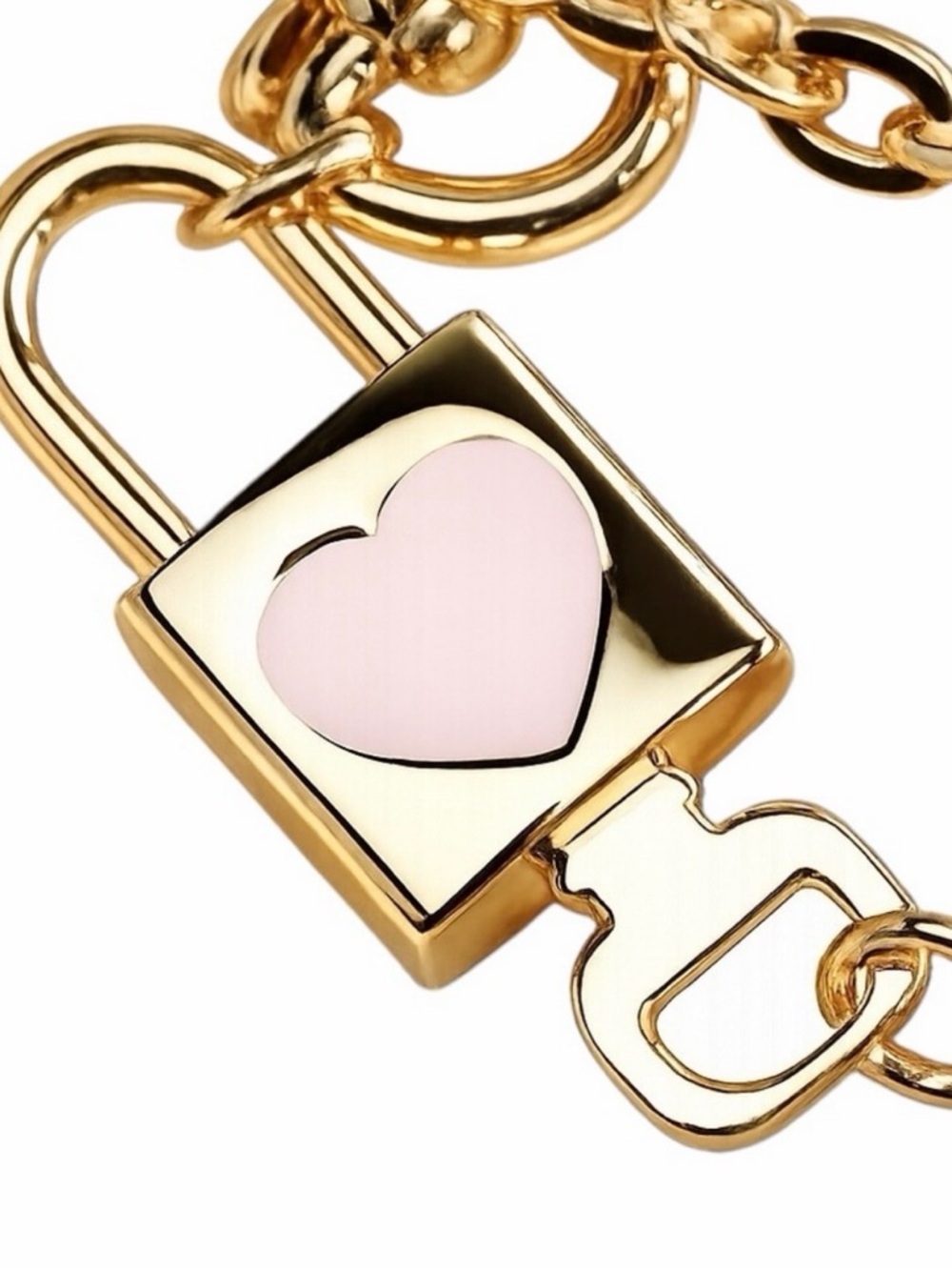 Louis Vuitton Heart Shaped Key Chain / Bag Charm (MO1425), Light Pink, Gold Tone - Picture 2 of 6